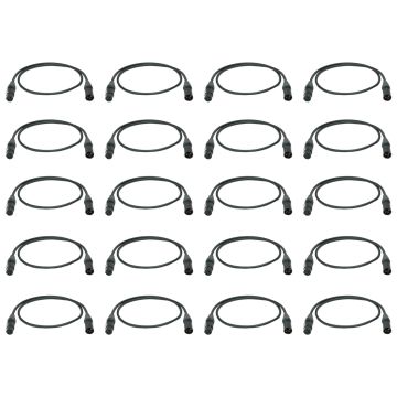 Universal 3FT 3-Pin Premium DMX Cable (20-Pack)