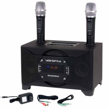 VocoPro KaraokeDual 100W Tablet/Smart TV Karaoke System with Dual Wireless Microphones & Vocal Eliminator