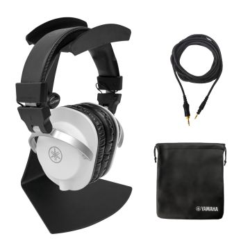 Yamaha HPH-MT5W White Studio Monitor Headphones with Table Stand