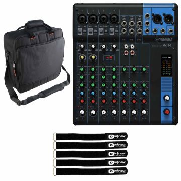 Yamaha MG10 10-Input Stereo Mixer with Gator Cases Gear Bag Package
