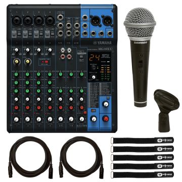 Yamaha MG10XU 10-Input Stereo Effect Mixer with Dynamic Microphone Package