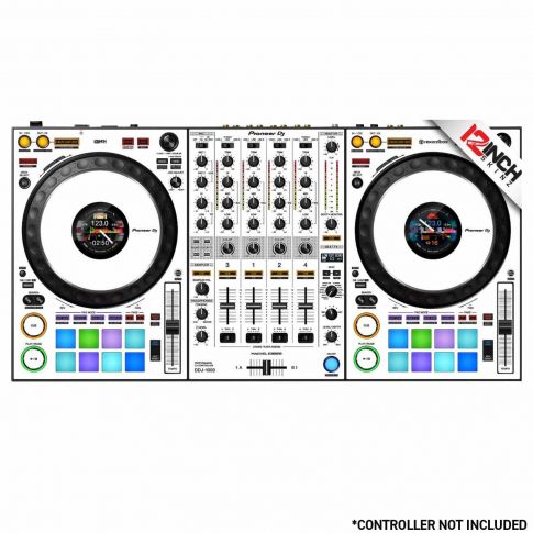 12 Inch Skinz Pioneer DDJ-1000SRT White and Black Hardware Overlays
