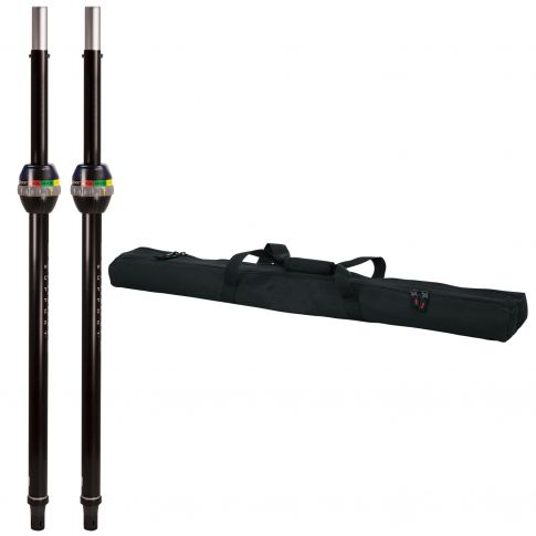 (2) Ultimate Support SP-90 TeleLock Series Aluminum Speaker Poles with Protective Transport Bag Package