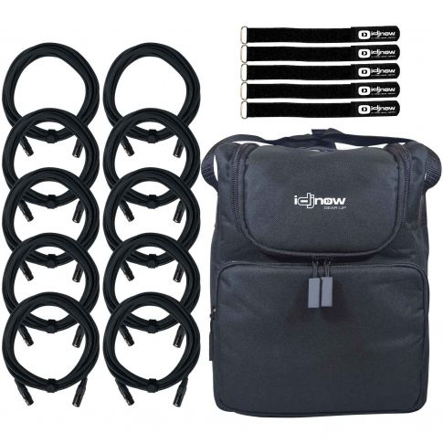(10) 25FT Sure-Fit DMX Connecting Cables with Accessory Case