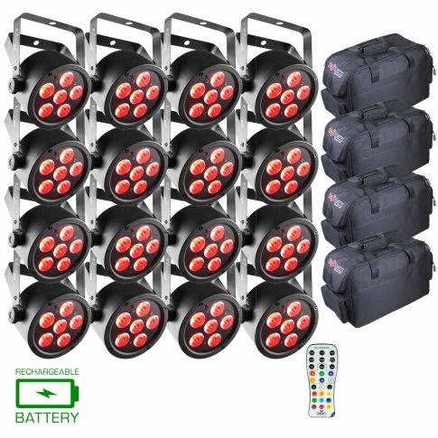 (16) Chauvet DJ EZpar T6 USB LED Wash Lights Package