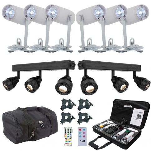 (2) Chauvet DJ EZ Bar Battery-Powered Pin Spot Light Bars with All-In-One Pinspot Lighting System Package