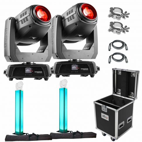 (2) Chauvet DJ Intimidator Hybrid 140SR Moving Heads with 6.5' Towers