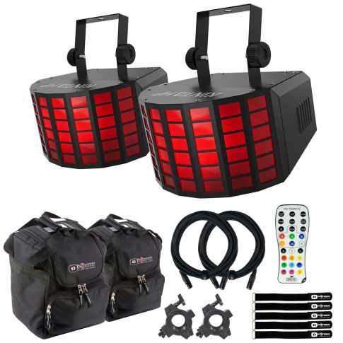 (2) Chauvet DJ Kinta HP High-Powered Effect Lights with Cases & Remote