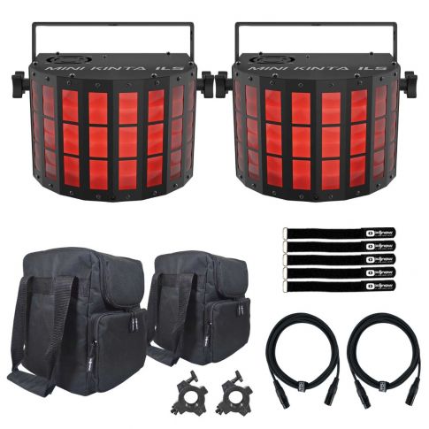 (2) Chauvet DJ MINIKINTAILS ILS Mini LED Effect Lights with Bags