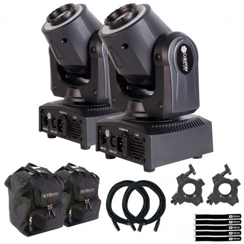 (2) ColorKey CKU01-5036 Halo Spot Moving Heads with Utility Cases