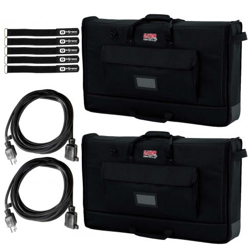 (2) Gator G-LCD-TOTE-MD Medium Padded LCD Transport Bags