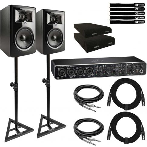 (2) JBL 306P MkII Powered 6" Monitors with Behringer MIDI Interface