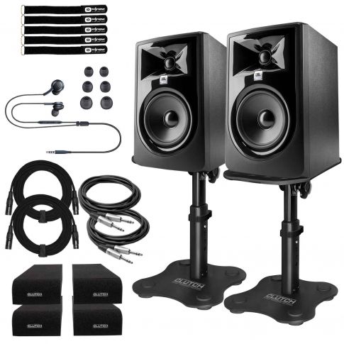 (2) JBL Professional 305P MkII 5" Monitors with Desktop Stands