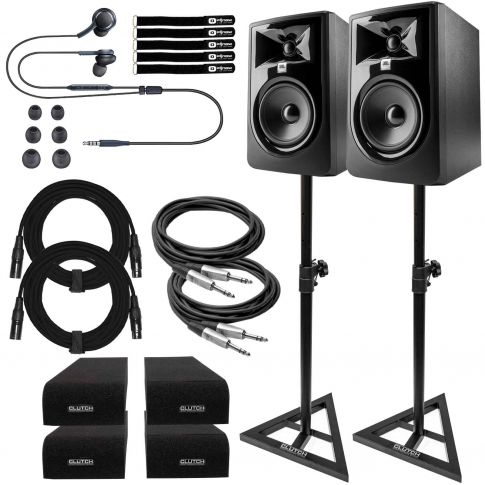 (2) JBL Professional 305P MkII 5" Monitors with Performance Stands