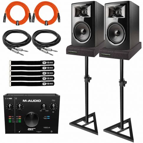 (2) JBL Professional 306P MkII 6" Monitors with M-Audio USB Interface