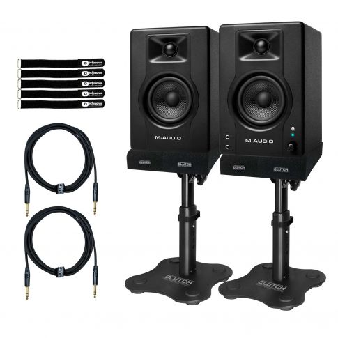 (2) M-Audio BX3PAIRBTXUS 3.5" 120W Bluetooth Monitors with Desk Stands