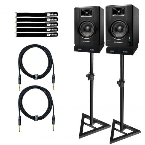 (2) M-Audio BX4PAIRBTXUS 4.5" 120W Bluetooth Monitors with Stands
