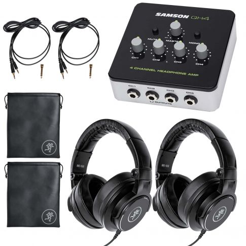 (2) Mackie MC-150 Closed-Back Headphones with 4-Channel Amplifier