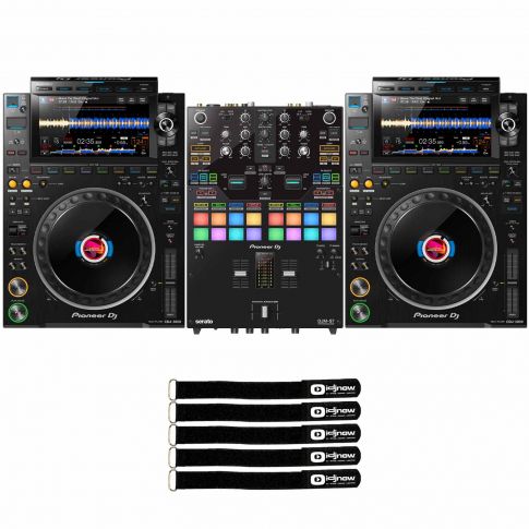 (2) Pioneer DJ CDJ-3000 Multi Players with DJM-S7 2 Channel Mixer