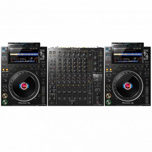 (2) Pioneer DJ CDJ-3000 Multi Players with DJM-V10 6 Channel Mixer