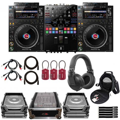 (2) Pioneer DJ CDJ-3000 Pro-DJ Multi Players with DJM-S9 Battle Mixer