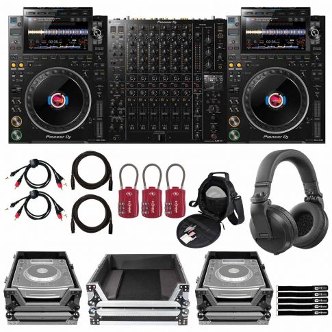 (2) Pioneer DJ CDJ-3000 Pro-DJ Multi Players with DJM-V10 Mixer