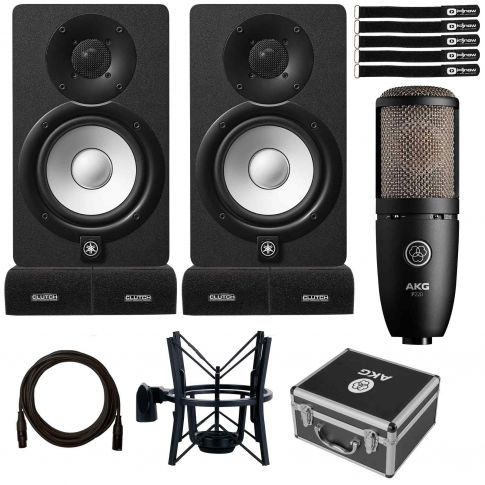 (2) Yamaha HS5 5" Powered Studio Monitors with AKG Microphone