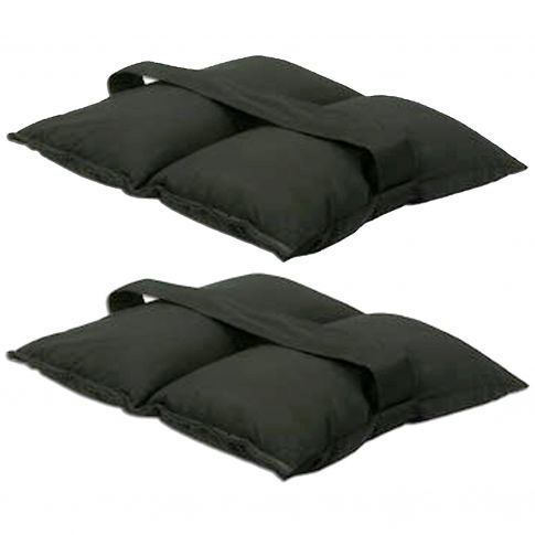 (2) Global Truss GT-SB25 25 lb Black Canvas Sandbags Dual Package