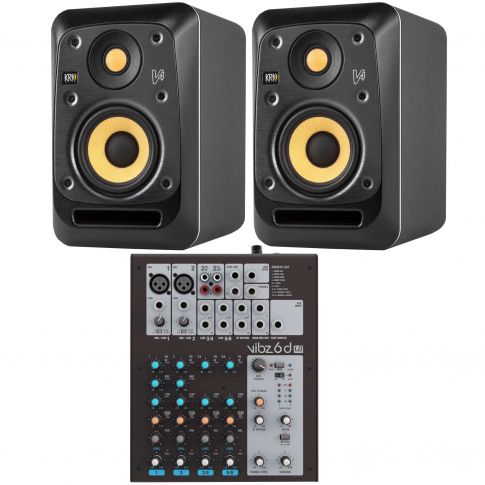 (2) KRK V4 S4 V Series 2-Way 4" Powered Reference Monitors Package