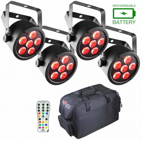 (4) Chauvet DJ EZpar T6 USB LED Wash Lights Package