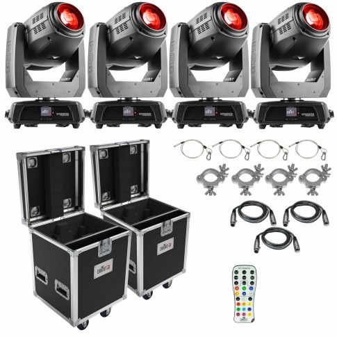 (4) Chauvet DJ Intimidator Beam 140SR Moving Heads & Road Cases