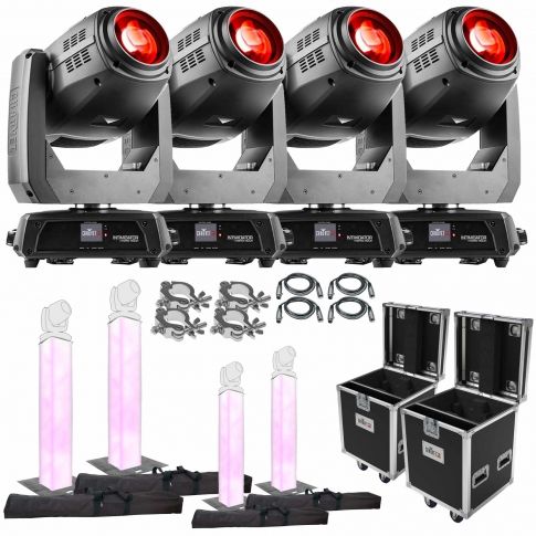 (4) Chauvet DJ Intimidator Hybrid 140SR Moving Heads with (4) Towers