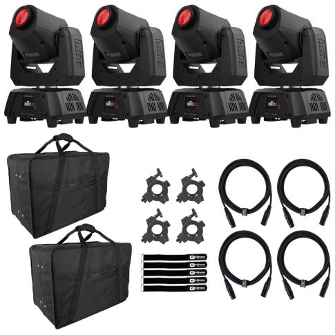 (4) Chauvet DJ Intimidator Spot 160 ILS Moving Heads with Carry Bags