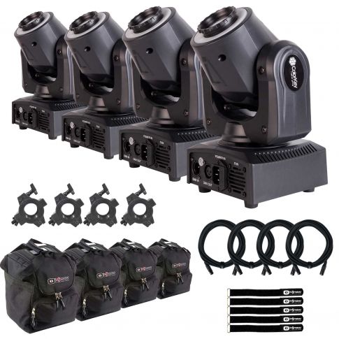 (4) ColorKey CKU01-5036 Halo Spot Moving Heads with Utility Cases