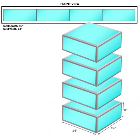 (4) ProX Acrylic Platform Riser / Mini Stage 24" x 24" x 8" High Sections [XSA-2X2-8] Package