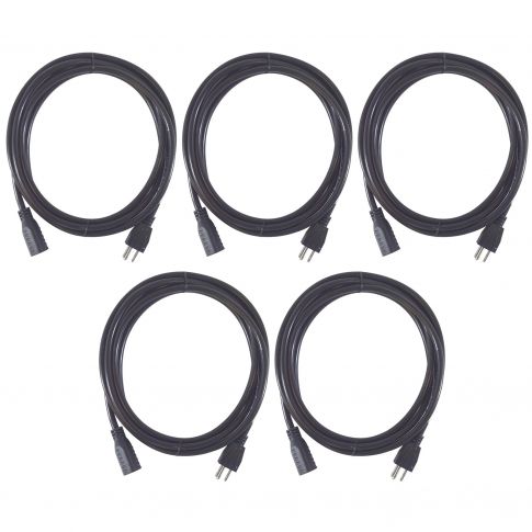 (5) Clutch CL-EC16310 Black 10FT 16 Gauge AC Extension Cords