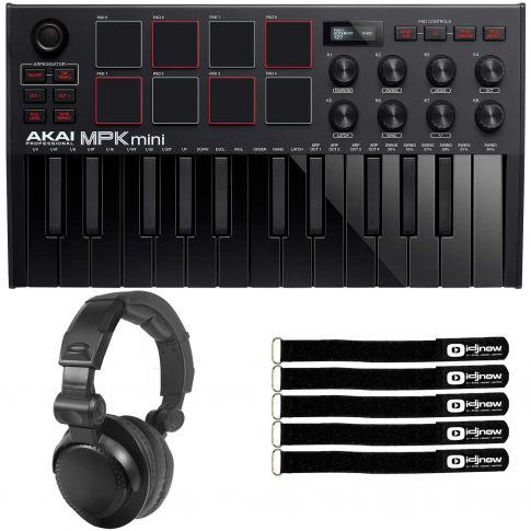 Akai MPK Mini MK3 Black Keyboard Controller with Headphones