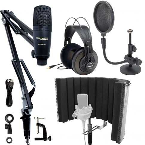 AKG P120 Perception 120 Mic with Isolation Shield & Samson Bundle