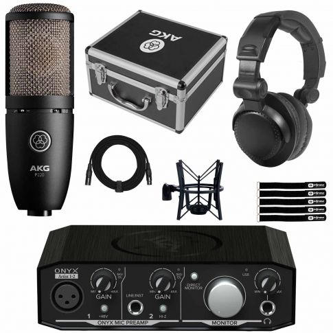 AKG P220 Condenser Microphone with Mackie Onyx Artist 1-2 Interface