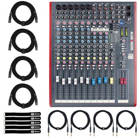 Allen & Heath ZED-12FX Multipurpose FX Mixer with Cables