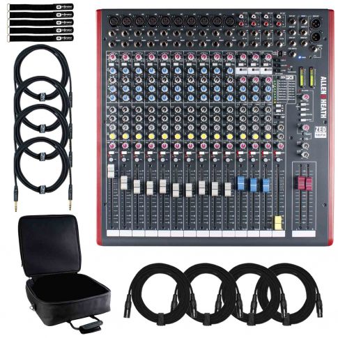 Allen & Heath ZED-16FX Multipurpose USB FX Mixer with Gear Bag
