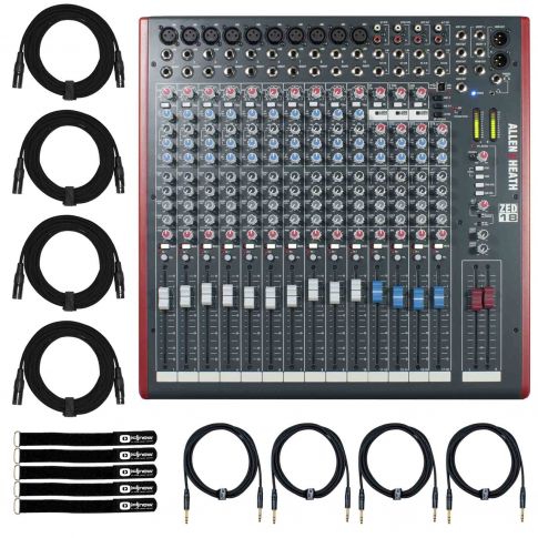 Allen & Heath ZED-18 Multipurpose USB Mixer with Cables Package