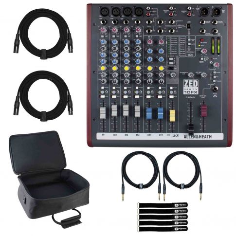 Allen & Heath ZED60-10FX Multipurpose FX Mixer with Gear Bag