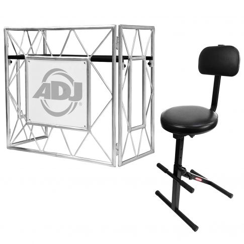 American DJ Pro Event Table II Portable Workstation with Ultimate Support JS-MPF100 Music Performance Chair Package