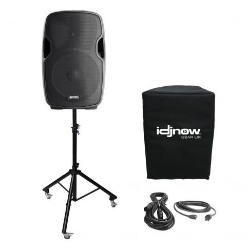 Gemini AS-1500BLU 15" Active Speaker w/ Built-in USB/SD/Bluetooth MP3 Player Package