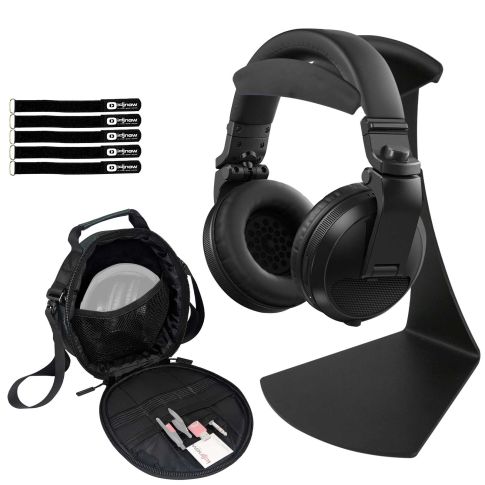 Black Bluetooth Wireless DJ Headphones with Stand