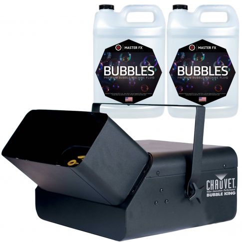 Chauvet DJ B-550 Bubble King Bubble Machine with Master FX BF-PB-1 Bubble Machine Fluid (2 Gallons) Package