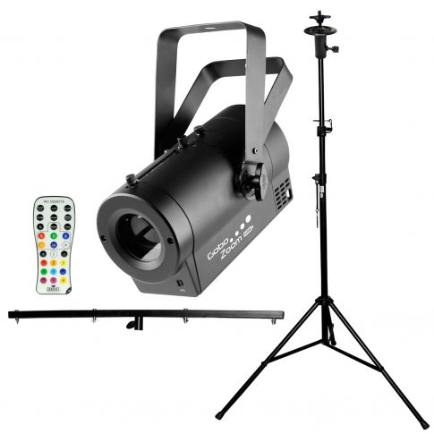 Chauvet DJ Gobo Zoom USB Gobo Projector with T-Bar Stand and Remote Control Package