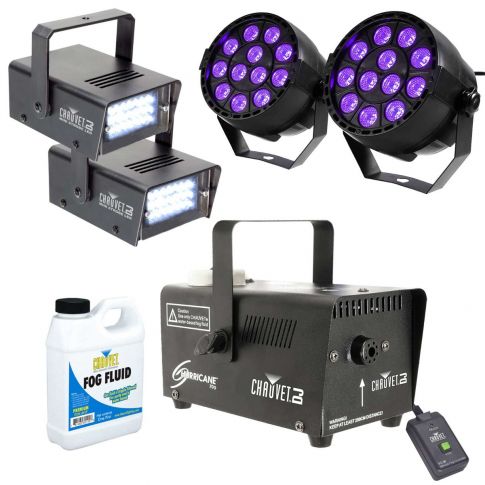 Chauvet DJ Hurricane 700 Fog Machine with Strobe Lights & Black Lights