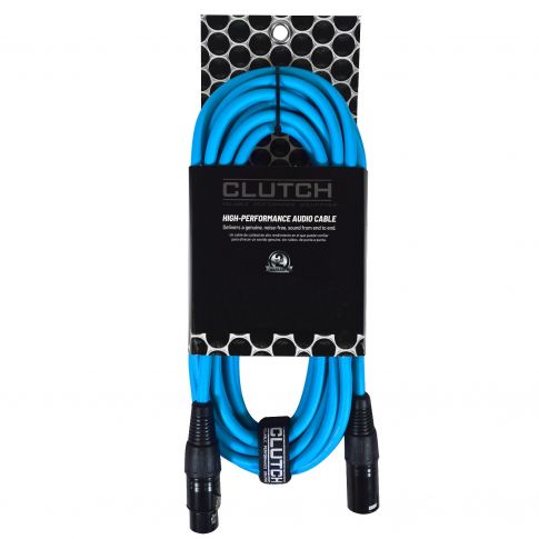 Clutch 10' Blue Sure-Fit XLR Female to XLR Male Microphone / Speaker Cable